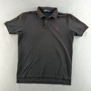 Vintage 90s Polo Ralph Lauren Polo Shirt Mens L Black Cotton USA Made Logo